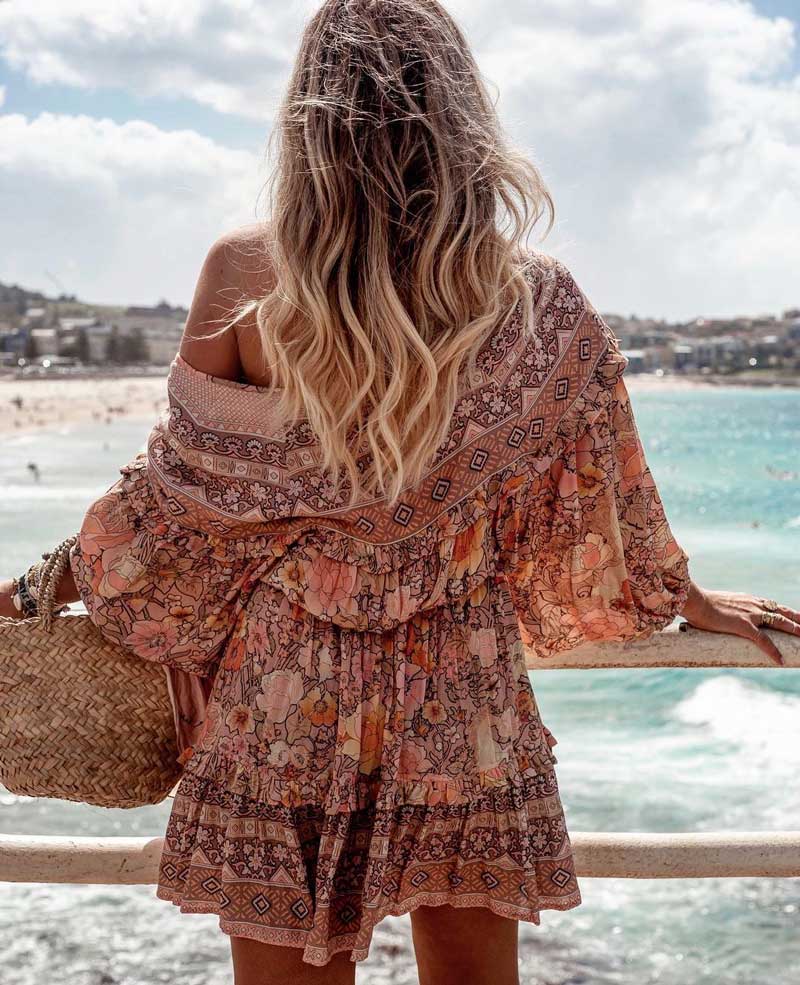 Floral Print Boho Dress