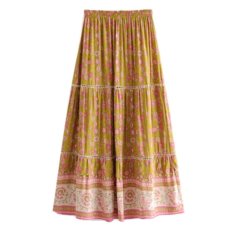 Boho Maxi Long Skirt Half Sleeve Shirt 2 Pieces Set