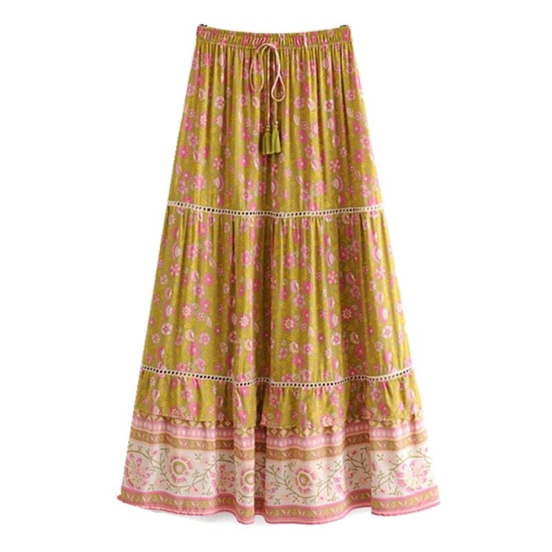 Boho Maxi Long Skirt Half Sleeve Shirt 2 Pieces Set