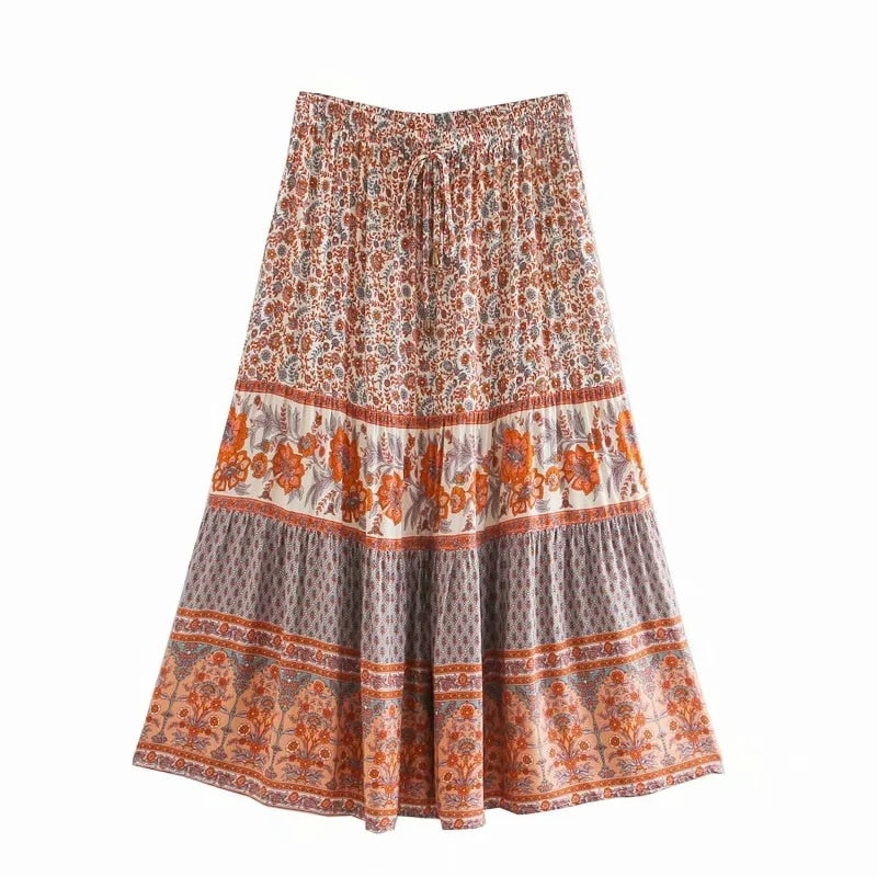 Boho Floral Skirt