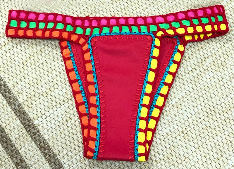 Swimsuit Handmade Red Crochet Bikini Set