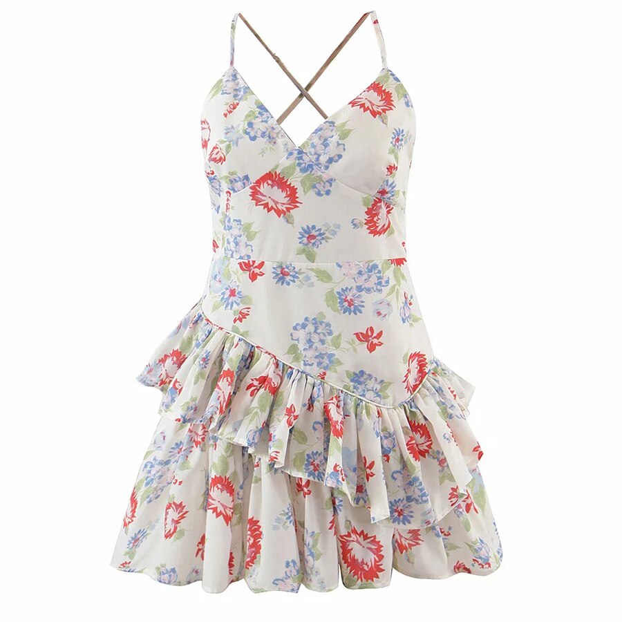 Chic Floral Print Mini Dress