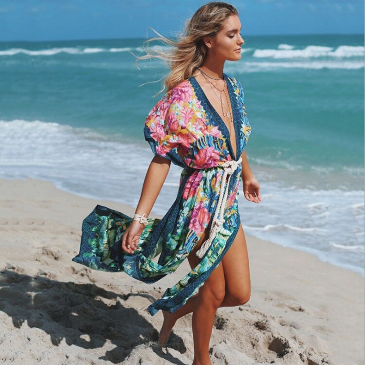 Tunic Kaftan Boho Floral