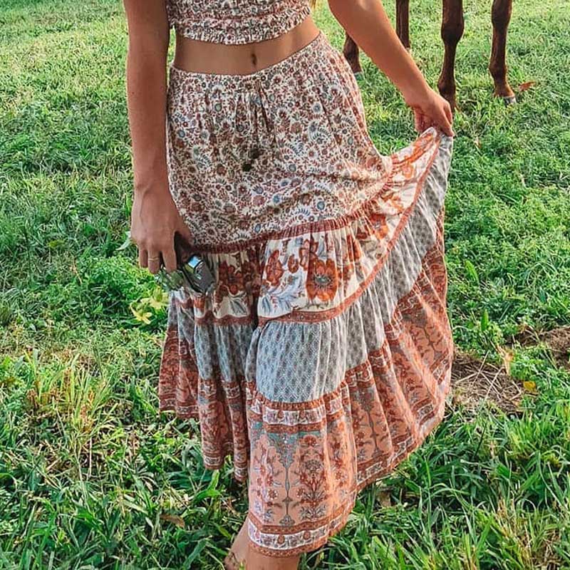 Boho Floral Skirt