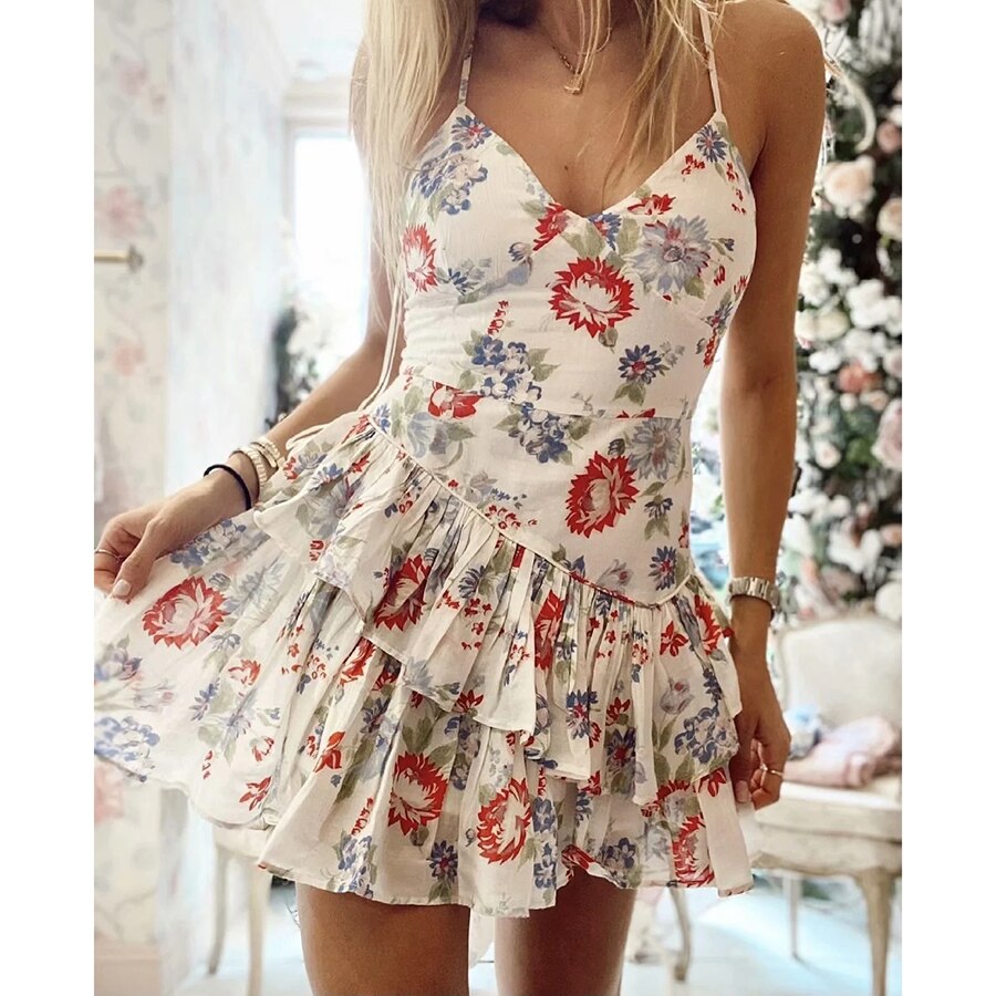 Chic Floral Print Mini Dress