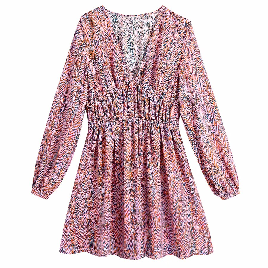 Floral Printed Boho Mini Dress