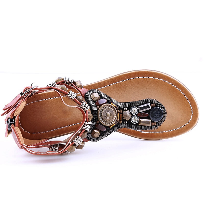 Fashion Zipper Sandals Flat Shoes