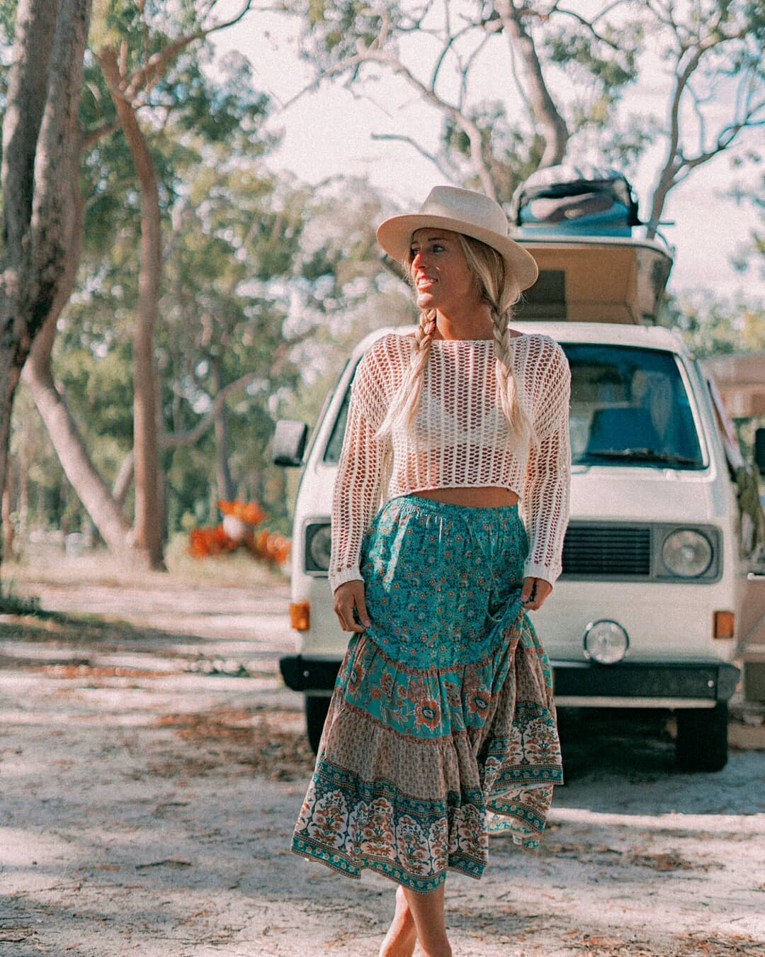 Boho Floral Skirt