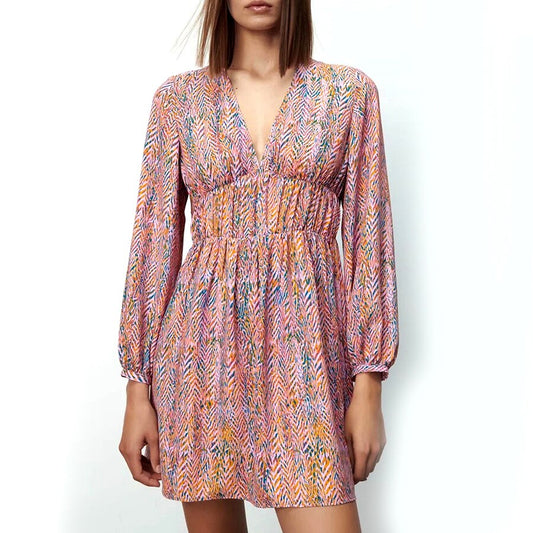 Floral Printed Boho Mini Dress