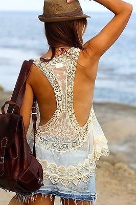 Sexy Sleeveless Swim Cover-Ups Crochet