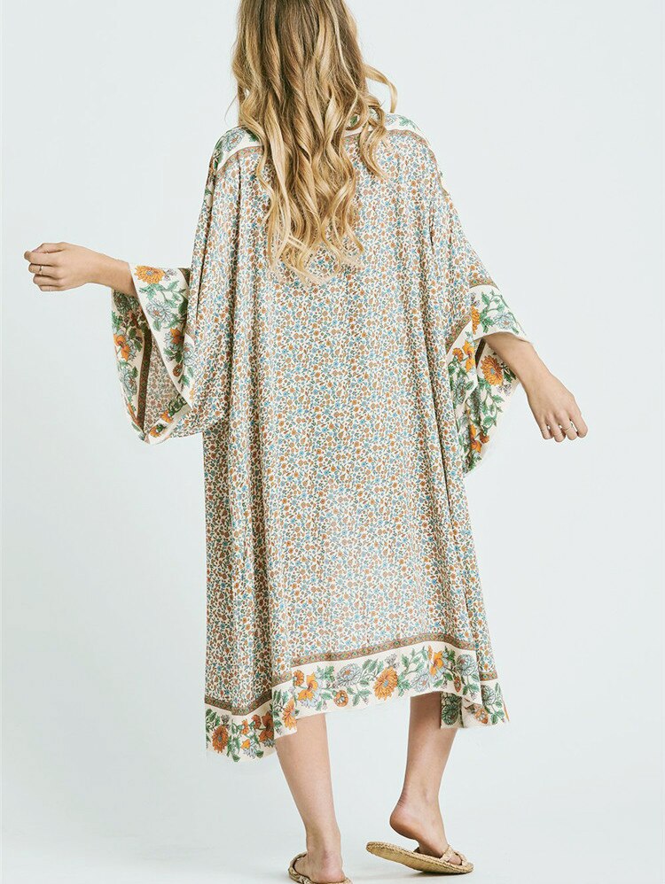 Kimono Cardigan Floral Print Boho