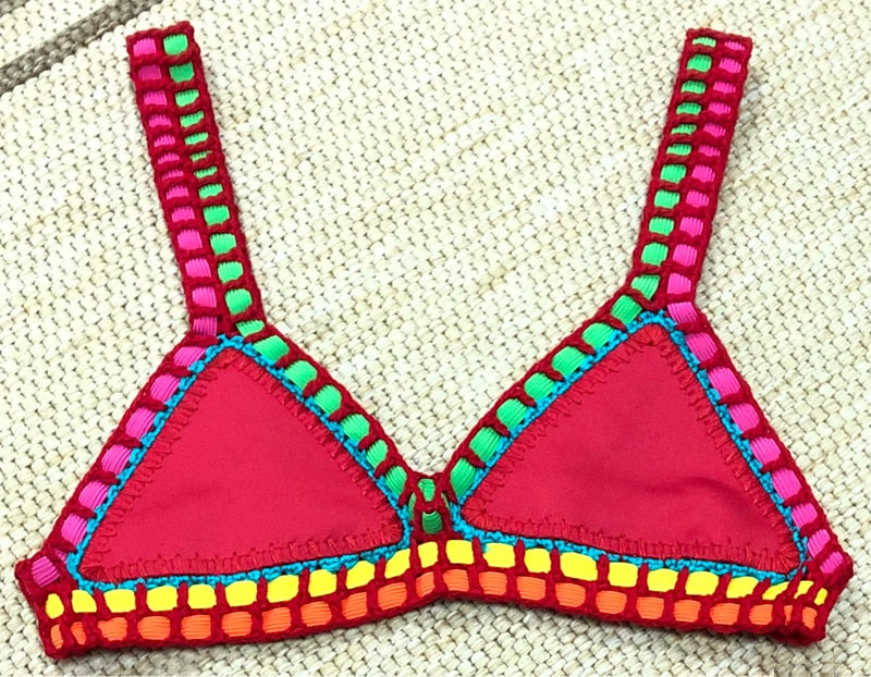 Swimsuit Handmade Red Crochet Bikini Set