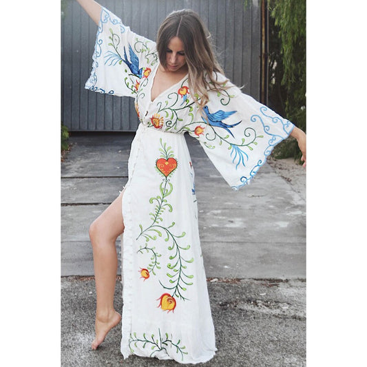 Cotton Floral Embroidery Dress