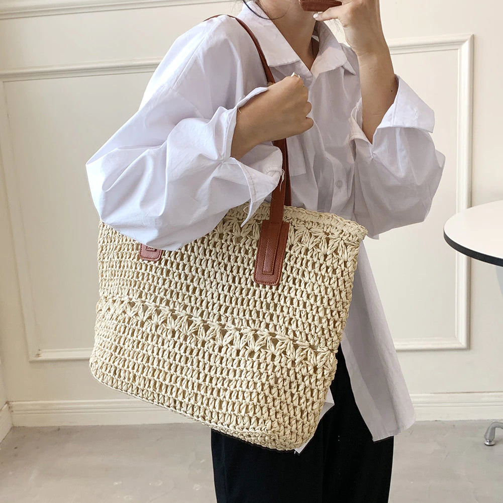 Straw Woven Underarm Shoulder Bag