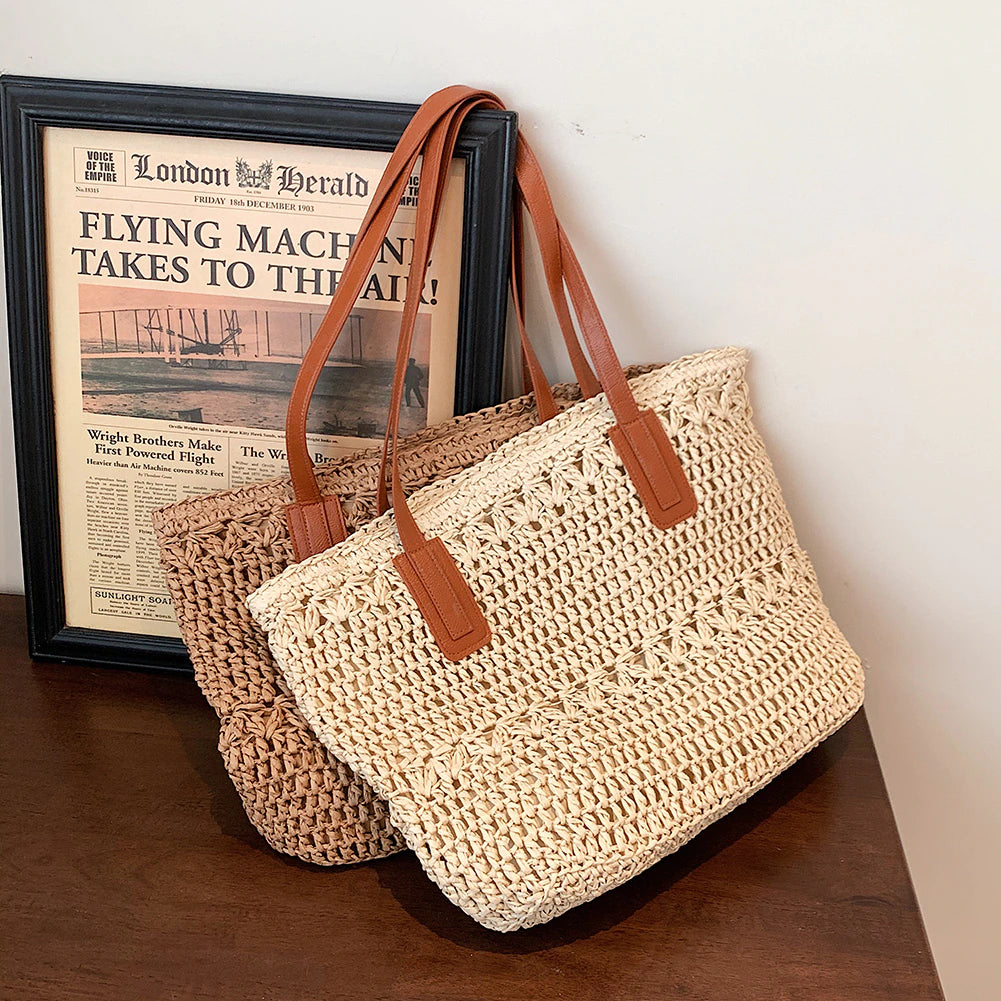 Straw Woven Underarm Shoulder Bag