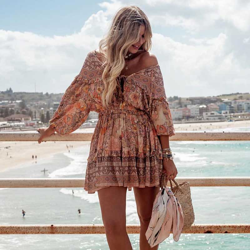 Floral Print Boho Dress