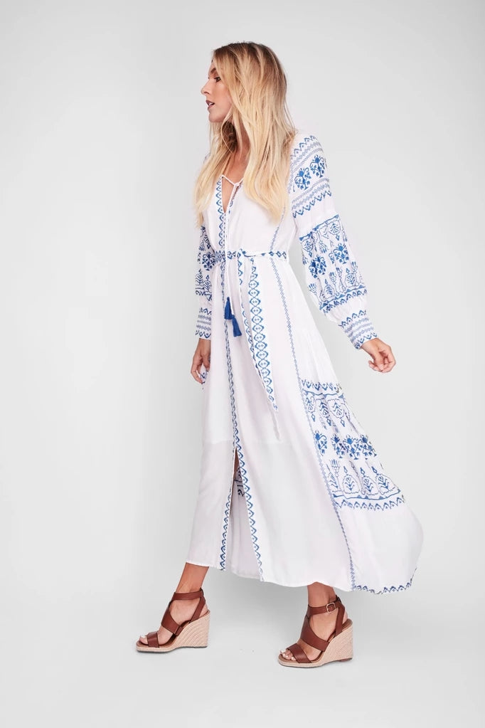 Embroidery Vintage Boho Long Dress