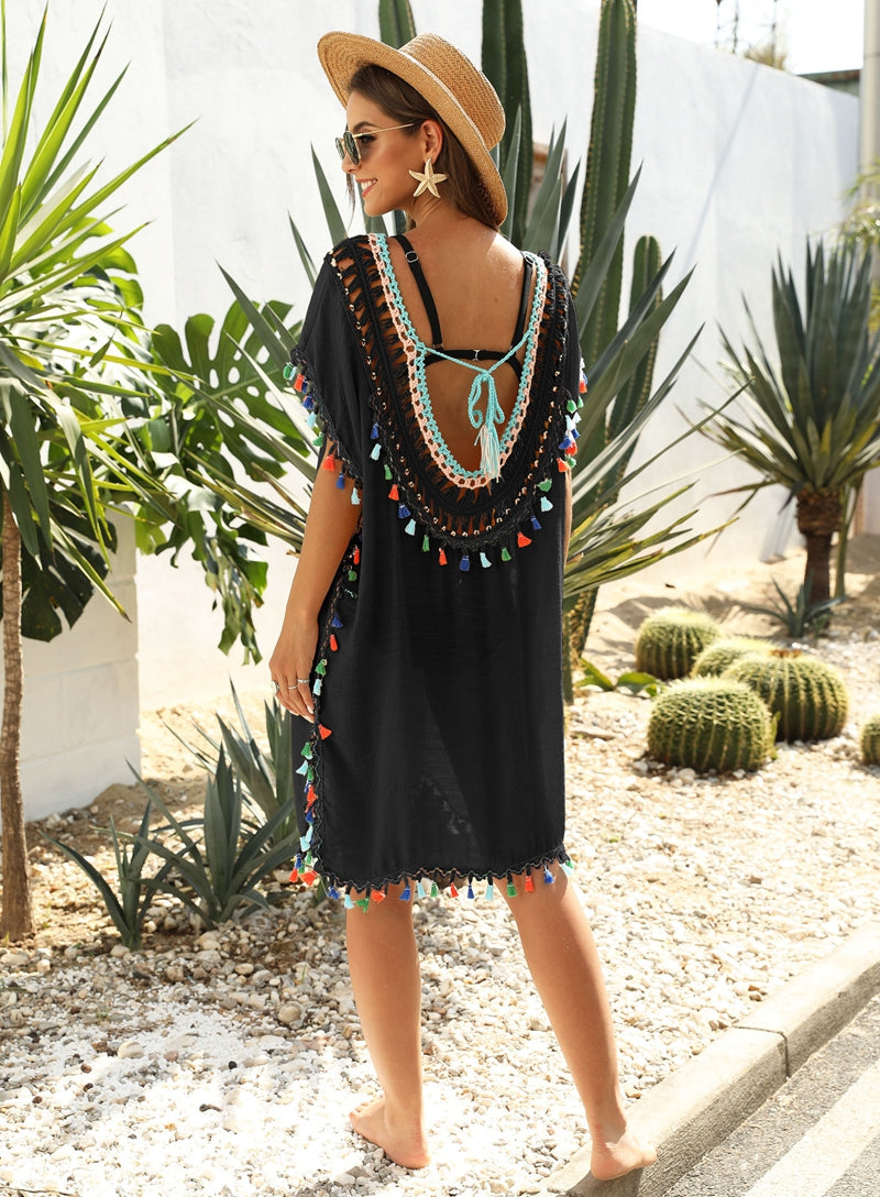 Crochet Tassel Pareo Beach Cover Up