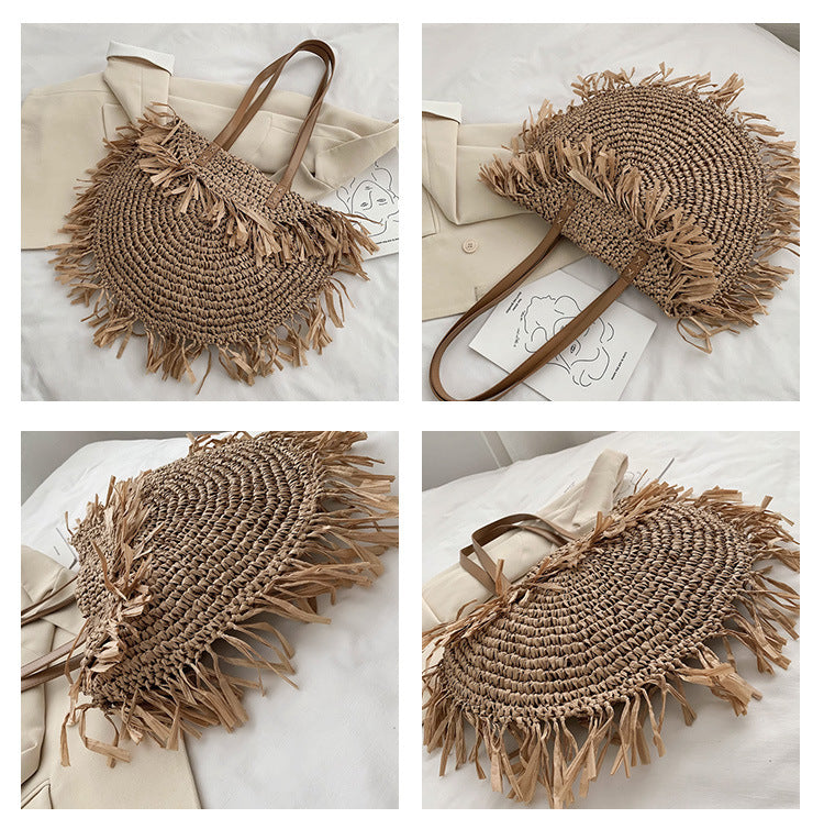 Shoulder Rattan Handmade Bag