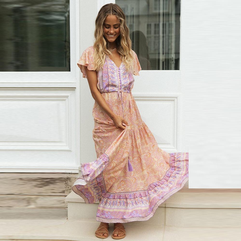 Summer Maxi Dress Boho Romantic