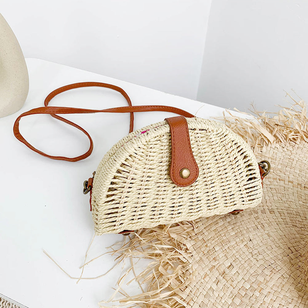 Handmade Rattan Dumpling Shoulder Bag