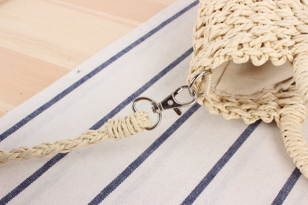 Handmade Half-Round Rattan Woven Straw Bag