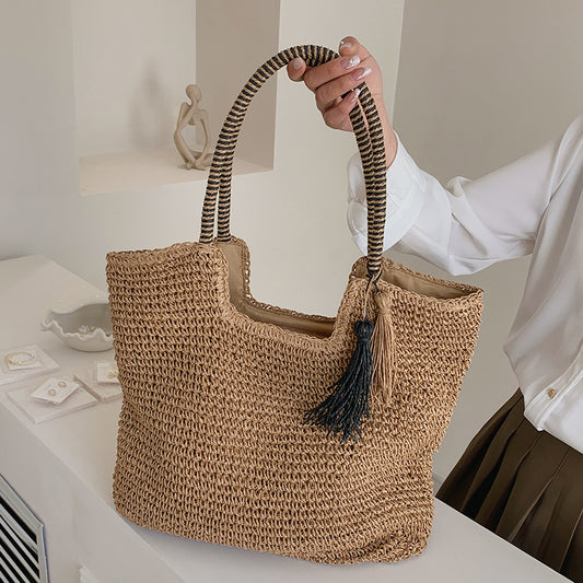 Big Straw Tassel Side Bags