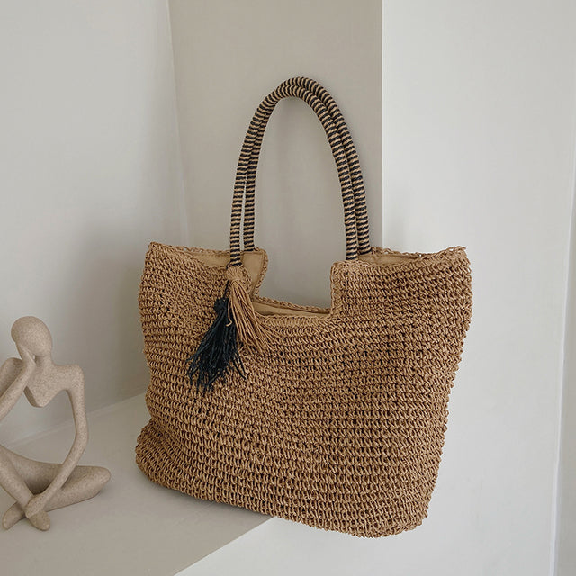 Big Straw Tassel Side Bags