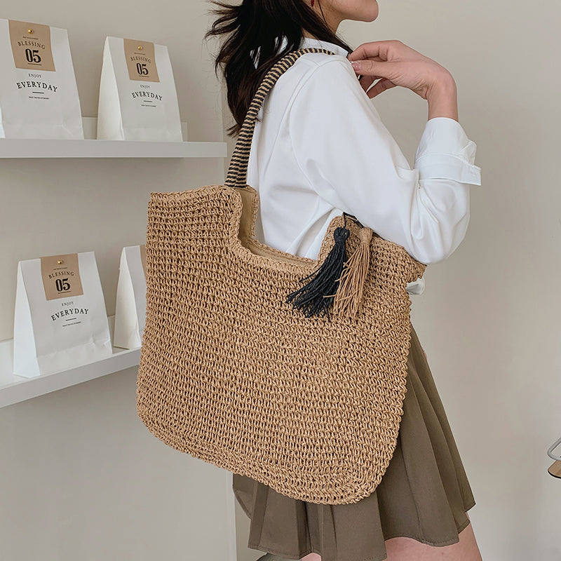 Big Straw Tassel Side Bags