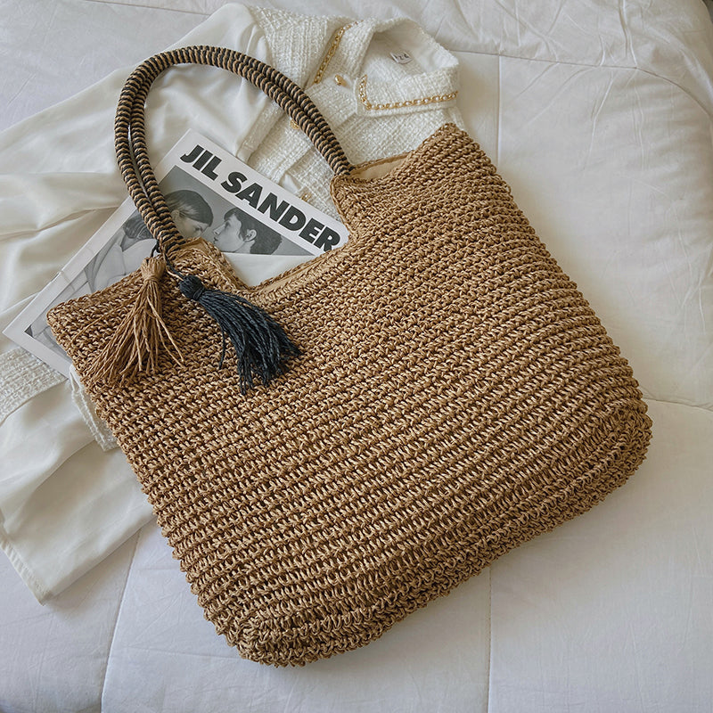 Big Straw Tassel Side Bags