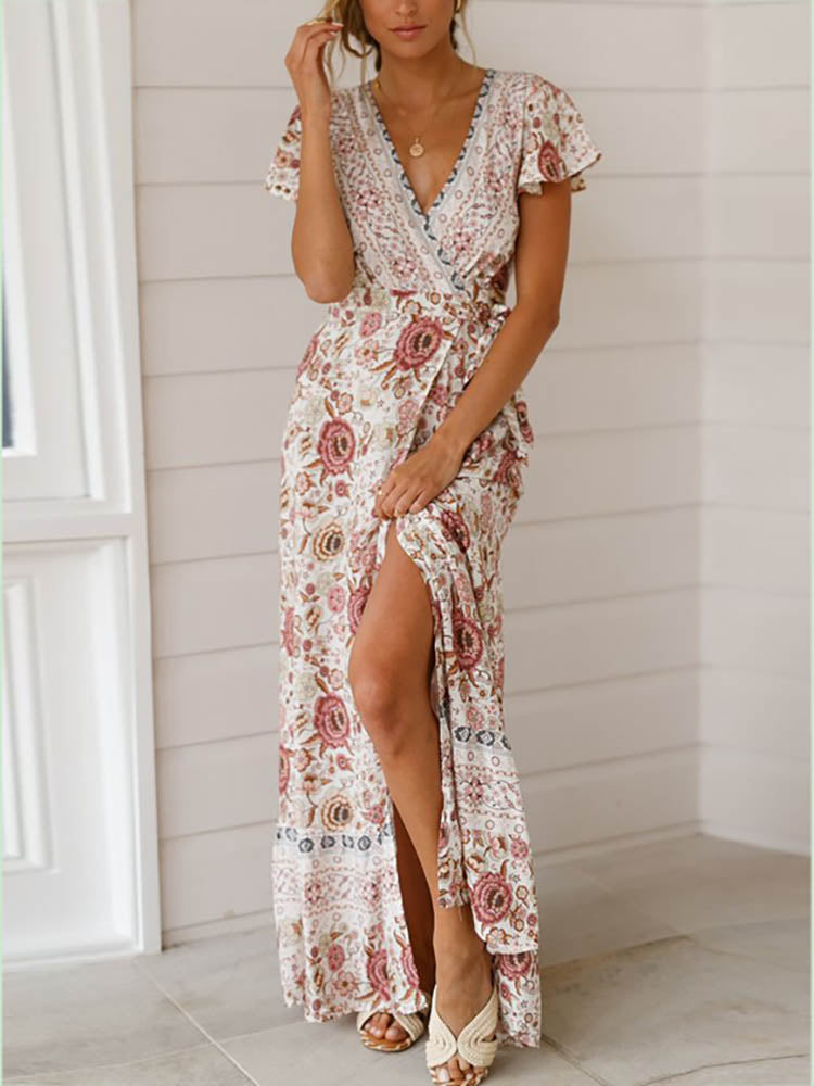 Maxi Dress Floral Print Boho