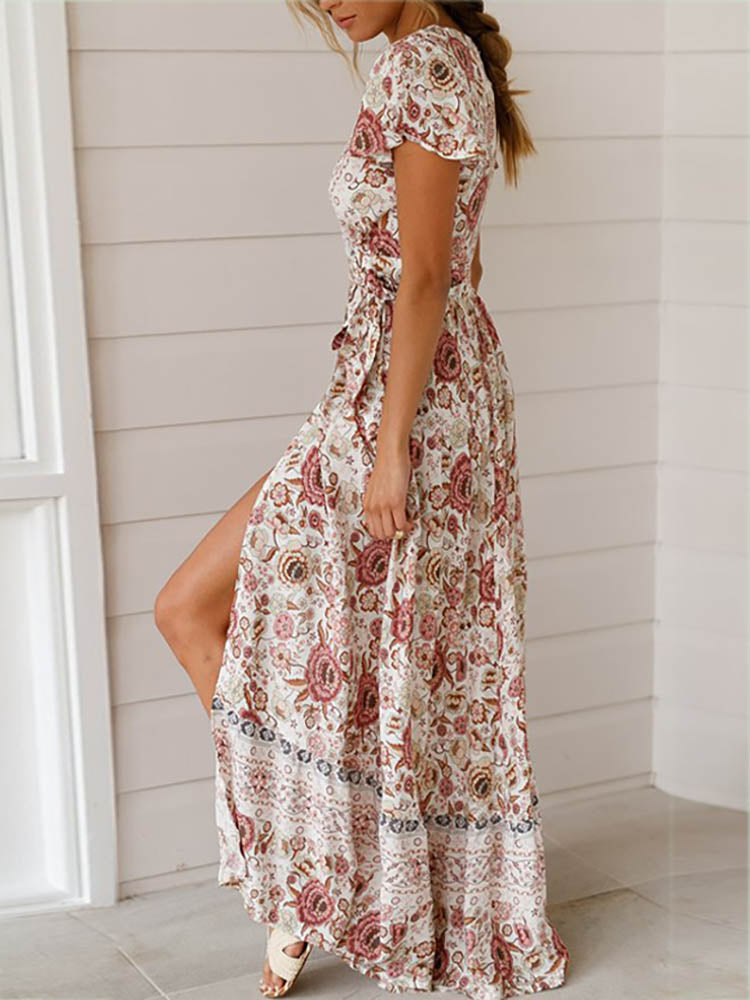 Maxi Dress Floral Print Boho