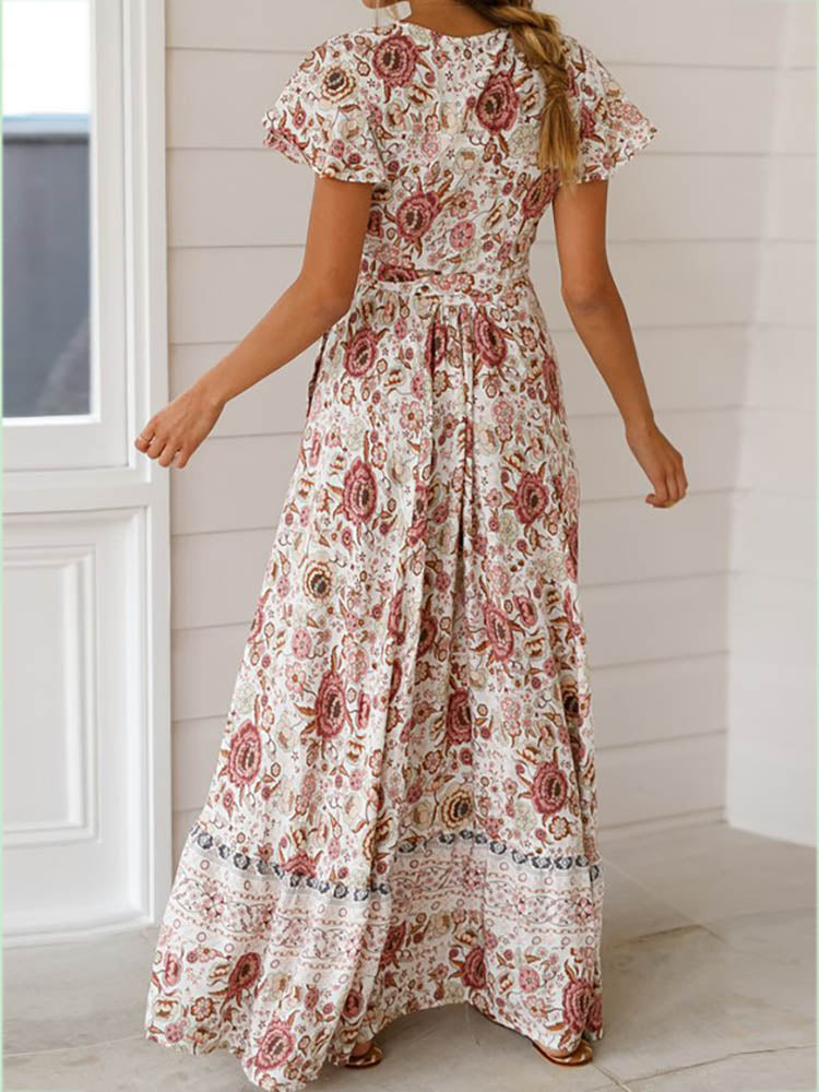 Maxi Dress Floral Print Boho