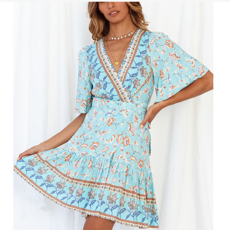 Floral Print Boho Dress