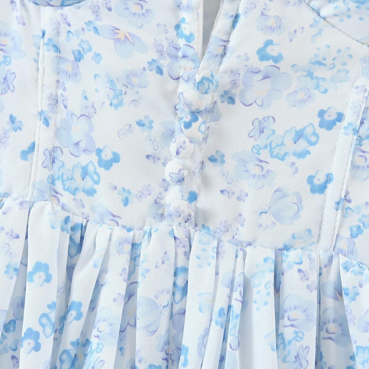 Blue Floral Print Dress