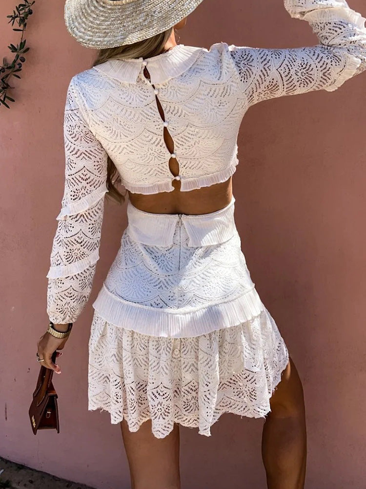 Dress Embroidery Sweet Long Sleeve