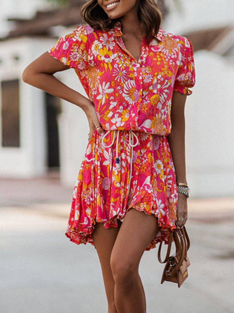 Fashion Street Print Mini Dress