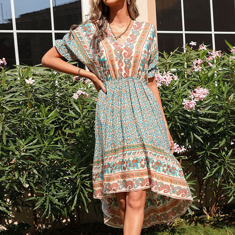 Summer Boho Midi Dress Casual